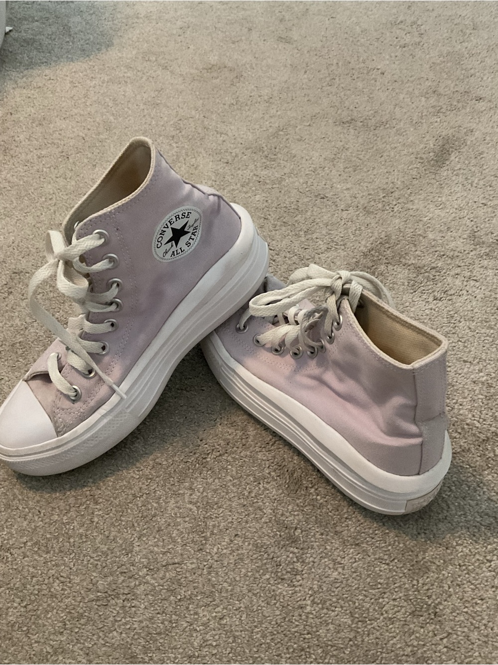 Converse Platform High-Top Sneakers - Pastel Lavender & White